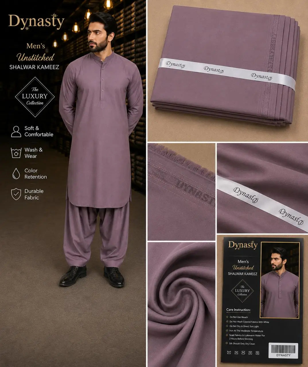 Men’s Unstitched Wash And Wear Plain Suit